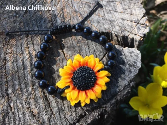 Комплект слънчогледи, снимка 3 - Бижутерийни комплекти - 47625302