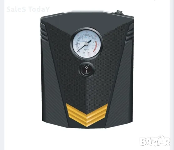 Електрическа помпа за гуми с барометър, три приставки, 12 v