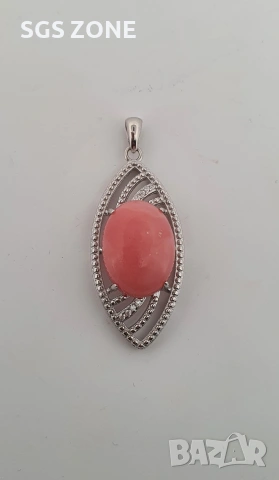 Сребърна висулка с лунен камък, танзанит или розов опал, снимка 7 - Колиета, медальони, синджири - 51746731