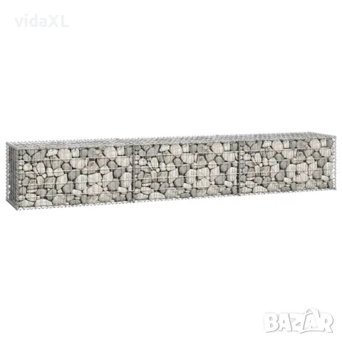 vidaXL Габионна стена с капаци, поцинкована стомана, 300x50x50 см, снимка 4 - Огради и мрежи - 56146128
