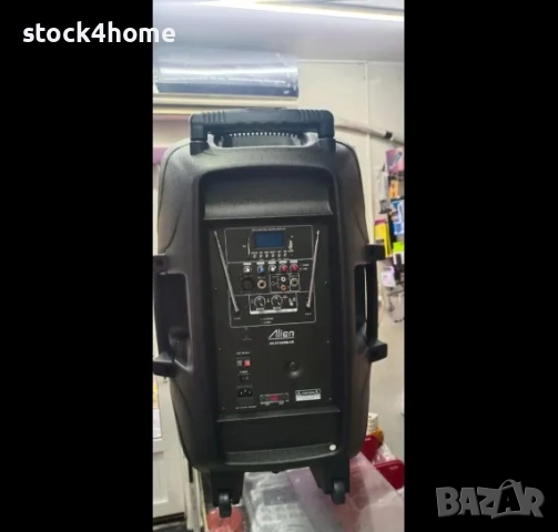 Мощна преносима тонколона с батерия, bluetooth, 2 безжични микрофона, 15 инча, 2115ADM-CB Alien, снимка 5 - Тонколони - 52721446