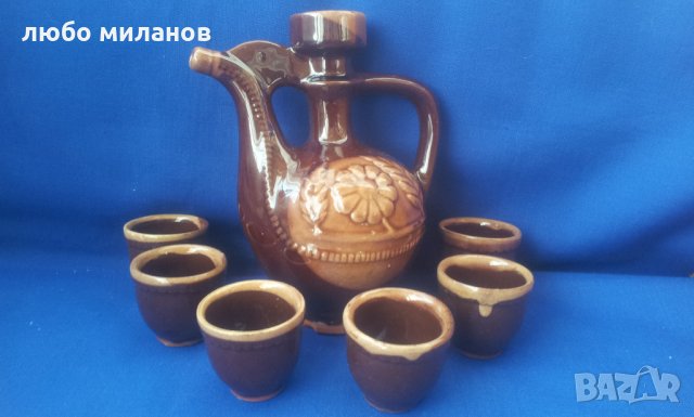Комплект за ракия /греяна/ - 6 чаши и каничка