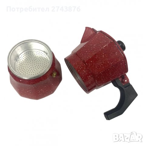 КАФЕВАРКА ЗА КОТЛОН ЗА 4-6 КАФЕТА MOKA COFFEE -ЧЕРВЕНА, снимка 3 - Съдове за готвене - 39579384