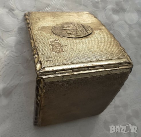 Табакери: Стара посребрена табакера, руска с лос, месингова с коне, снимка 3 - Други - 42511050