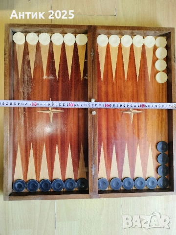 Шах и табла 2 в 1, дървени, 48×48 см, пълен комплект, снимка 3 - Шах и табла - 53507586