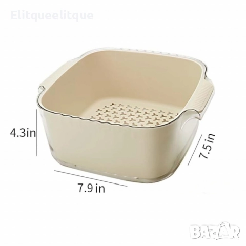 Многофункционална купа с гевгир 4 в 1 – за измиване, отцеждане и съхранение, снимка 4 - Други - 52188416
