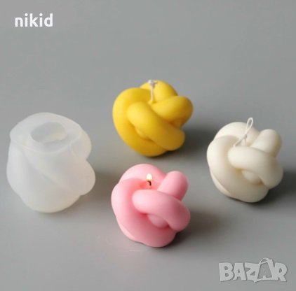 3D възел сплетени въжета силиконов молд форма шоколад гипс свещ смола украса декор свещ