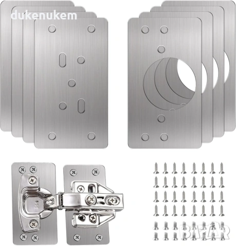 Комплект плочи за ремонт на панти – 8 бр. + 48 винта, снимка 8 - Шкафове - 53333562
