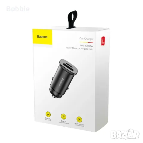 Зарядно за кола BASEUS Super Fast charger 30W, 5A, Type-C, снимка 4 - Зарядни за кола - 48142963