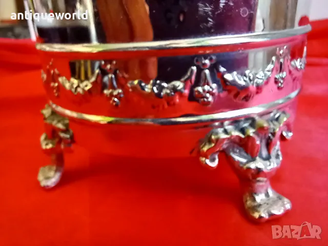  Стара Посребрена БАРОКОВА Кана , Чайник, снимка 3 - Антикварни и старинни предмети - 47964793