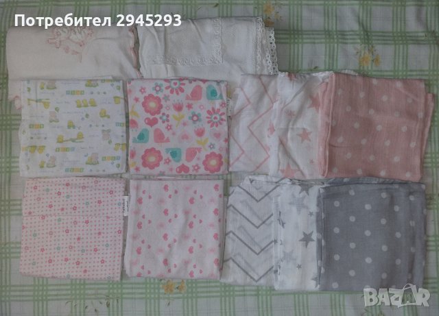 Бебешки пелени / одеяла - памучни / муселинови, снимка 3 - Спално бельо и завивки - 41469486