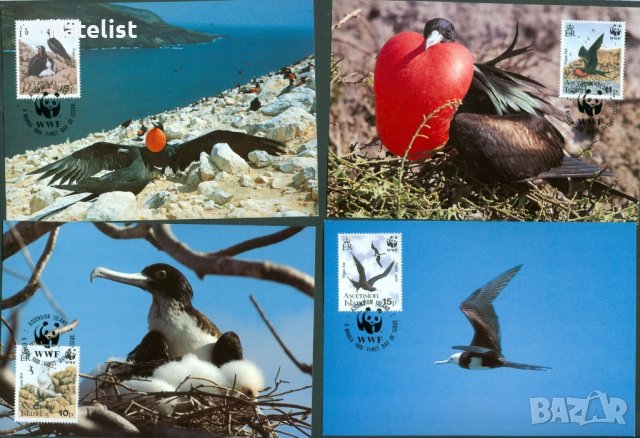 Възнесение 1990 - 4 броя Карти Максимум - WWF, снимка 1 - Филателия - 38841693