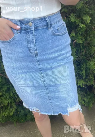 Дамска дънкова пола , снимка 2 - Поли - 50319289