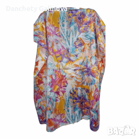 Лятна плажна туника от коприна, с артистични и морски десени, снимка 8 - Туники - 49903512