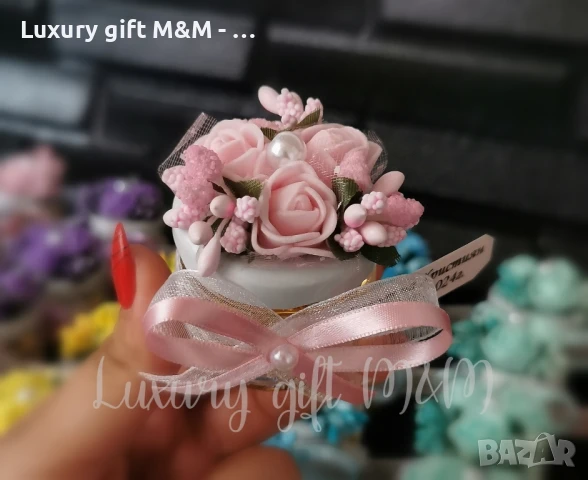 Подаръци за гости, подаръчета за гости - бурканче с мед "Трите рози", снимка 12 - Подаръци за сватба - 50694579