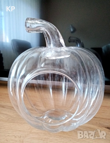 Голям декоративен стъклен терариум с формата на тиква , снимка 2 - Декорация за дома - 51523915