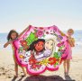 Прекрасна голяма плажна кърпа с Принцесите (Рапунцел, Ваяна), снимка 1