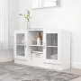 vidaXL Шкаф витрина, бял, 120x30,5x70 см, инженерно дърво, снимка 2