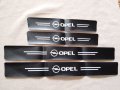 Черен карбон стикери за прагове с надпис и емблема Опел Opel кола автомобил джип ван 