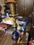  ориенталско (турско или египетско) месингово наргиле с тъмносиня стъклена ваза, украсена с метални, снимка 8