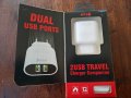 EMY MY-A202 DUAL USB TRAVEL CHARGER 2.4A С IPHONE КАБЕЛ (БЯЛ), снимка 2