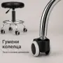 Регулируема фризьорска табуретка с опора за крака и колелца, снимка 8