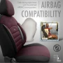 Тапицерия за кола, съвместими със странични AirBag въглавници, бордо, снимка 1