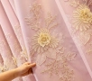 Елегантна розова Бродирана завеса, снимка 2