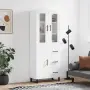 vidaXL Висок шкаф, бял, 69,5x34x180 см, инженерно дърво, снимка 2