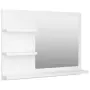 vidaXL Огледало за баня, бяло, 60x10,5x45 см, инженерно дърво, снимка 1