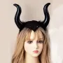 5201 Парти диадема Дяволски рога с пух червени или черни, снимка 3