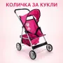 Детска количка за кукли с подвижен сенник, колани и кош за аксесоари, снимка 1