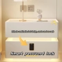 Интелигентно нощно шкафче LED с безжично зареждане Smart Heater, кодирано заключване, бял, снимка 3