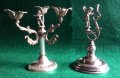 Миниатюрни стари посребрени свещници със херувим -ангел, снимка 6