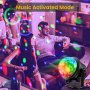 Комплект Mini Disco Ball Party Light 360° въртяща се LED RGB парти лампа с дистанционно диско топка, снимка 4