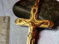 ПОЗЛАТЕНО НАГРЪДНО РАЗПЯТИЕ КРЪСТ от БЛАГОРОДНА СТОМАНА с ОРНАМЕНТИКА 45603, снимка 2