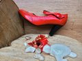 Изисканост към облеклото Ви с дамски обувки,изработени от естествена кожа в актуален червен цвят, снимка 6