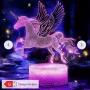 Холограмна 3D LED лампа Еднорог-дистанционно управление 16 цвята+други режими на управление, снимка 5