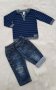 Пуловер H&M и ватирани дънки за бебе 74-80см., снимка 1 - Комплекти за бебе - 42415811