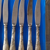 Руски ножове нерж с посребрени дръжки, снимка 4 - Прибори за хранене, готвене и сервиране - 41404683