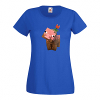 Дамска тениска Flower Pig майнкрафт Minecraft,Игра,Забавление,подарък,Изненада,Рожден Ден., снимка 7 - Тениски - 36520728