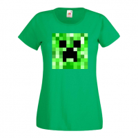 Дамска тениска Creeper Face 2 майнкрафт Minecraft,Игра,Забавление,подарък,Изненада,Рожден Ден., снимка 9 - Тениски - 36520628
