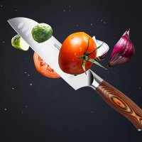 Нов кухненски нож от немска неръждаема стомана с ергономична дръжка за рязане кухня дом, снимка 4 - Прибори за хранене, готвене и сервиране - 39354769