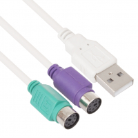 Преходник USB M / 2хPS2 F , 20 см, за мишка и клавиатура с PS/2 порт, снимка 3 - Кабели и адаптери - 36117085