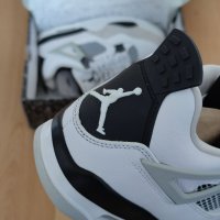 Nike Air Jordan 4 Retro Military Black Бели Черни Мъжки Обувки Кецове Маратонки Нови Оригинални 43, снимка 8 - Кецове - 39416808