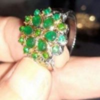 Двуцветен марков пръстен с изумруди, снимка 5 - Пръстени - 39959901