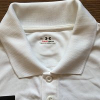 НОВА оригинална бяла поло тениска с яка UNDER ARMOUR размер L от САЩ, снимка 2 - Тениски - 41527642