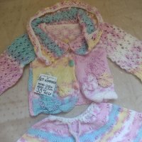Бебешки плетен костюм пола + горно , снимка 3 - Комплекти за бебе - 41456176