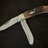 Колекционерски сгъваем нож (Sowbelly Trapper Stag Bone).RR1907, снимка 3 - Ножове - 41828343