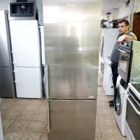 Иноксов комбиниран хладилник с фризер Бош Bosch A+++ 2 години гаранция!, снимка 1 - Хладилници - 44833940